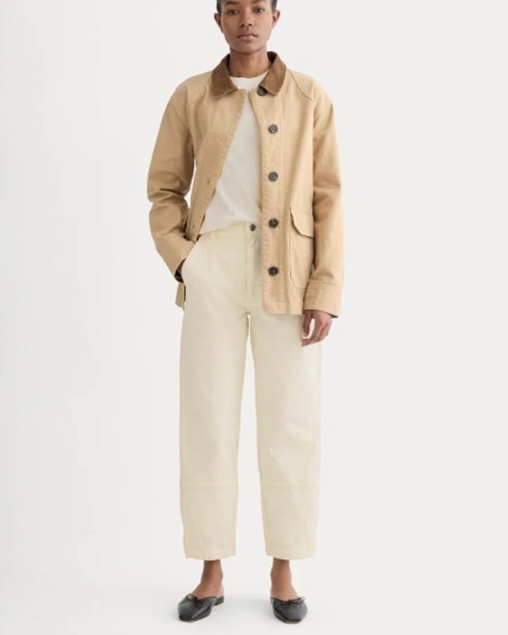EVERLANE Organic Cotton Utility Barrel Jean Size Off White Size 4